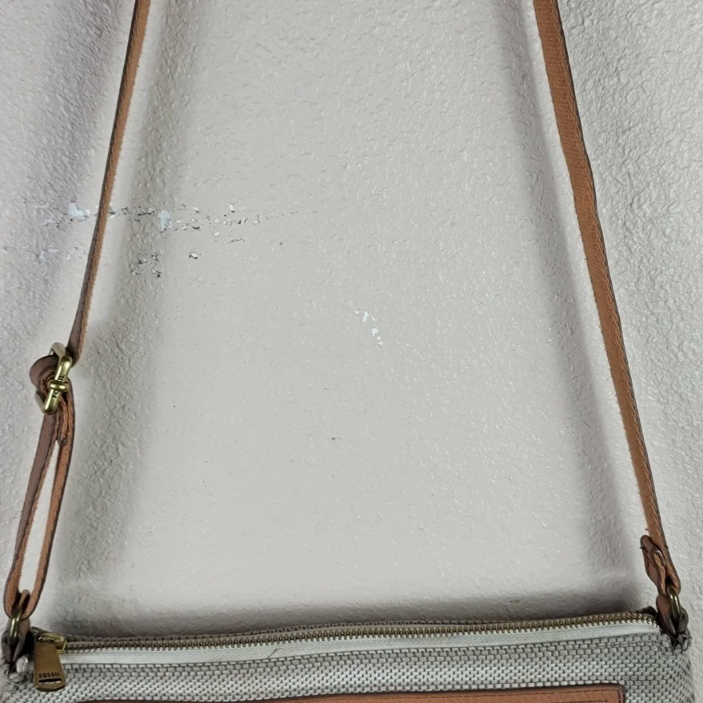 Fossil crossbody strap shoulder bag striped brown than - Picture 6 of 9